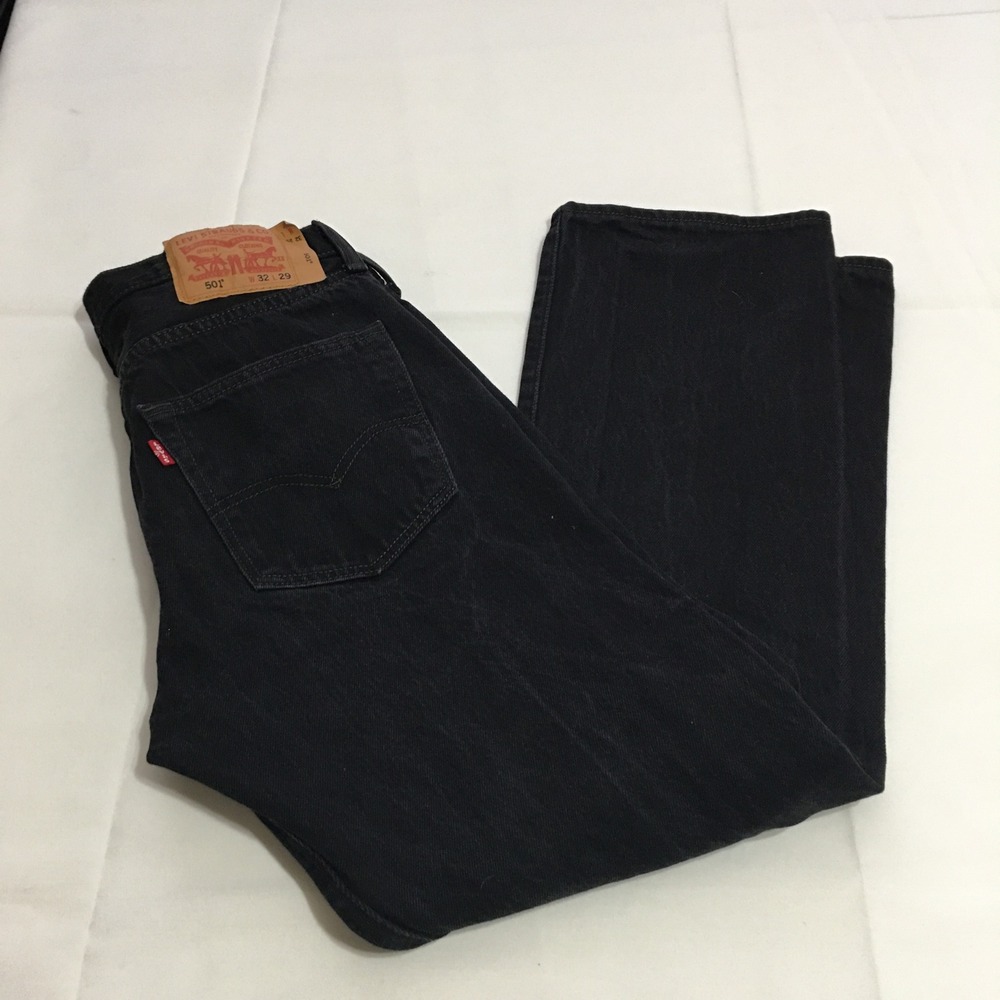 Levi's 501 Mens Jeans 32x29 Black Original Fit Button Fly